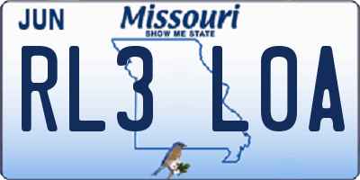 MO license plate RL3L0A