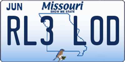 MO license plate RL3L0D