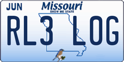 MO license plate RL3L0G