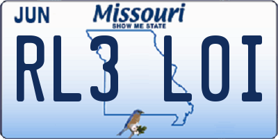 MO license plate RL3L0I