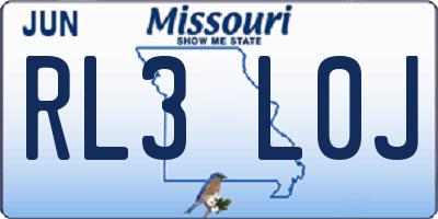 MO license plate RL3L0J