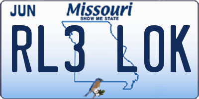MO license plate RL3L0K