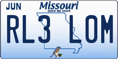 MO license plate RL3L0M