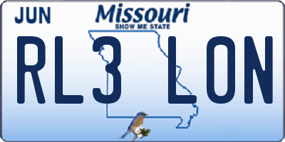 MO license plate RL3L0N