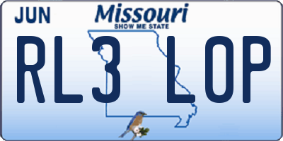 MO license plate RL3L0P