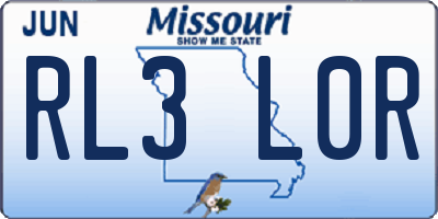 MO license plate RL3L0R