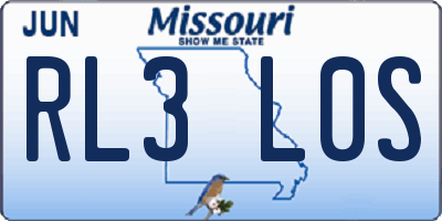 MO license plate RL3L0S