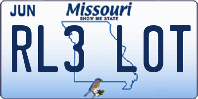MO license plate RL3L0T
