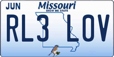MO license plate RL3L0V