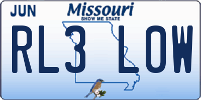 MO license plate RL3L0W