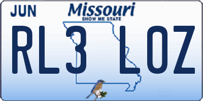 MO license plate RL3L0Z