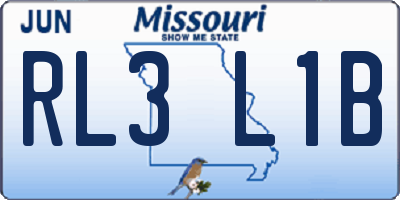 MO license plate RL3L1B