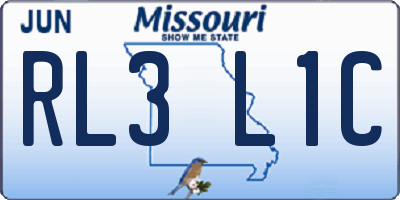 MO license plate RL3L1C