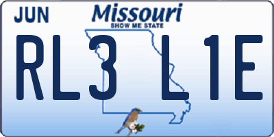 MO license plate RL3L1E