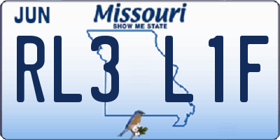 MO license plate RL3L1F