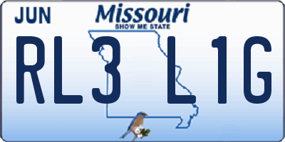 MO license plate RL3L1G