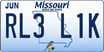 MO license plate RL3L1K
