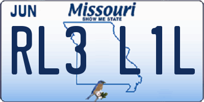 MO license plate RL3L1L