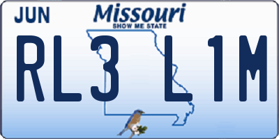 MO license plate RL3L1M