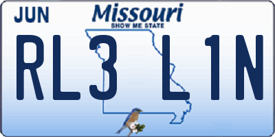 MO license plate RL3L1N