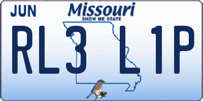 MO license plate RL3L1P