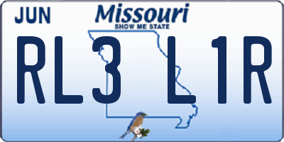 MO license plate RL3L1R