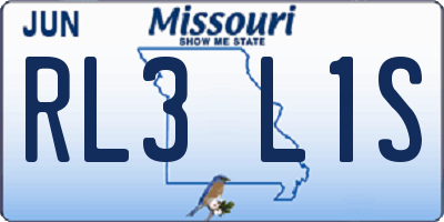 MO license plate RL3L1S