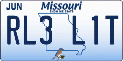 MO license plate RL3L1T