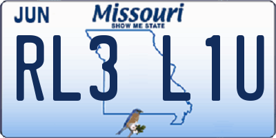 MO license plate RL3L1U