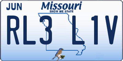 MO license plate RL3L1V