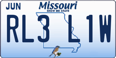 MO license plate RL3L1W