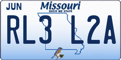 MO license plate RL3L2A
