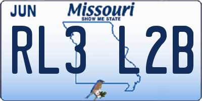 MO license plate RL3L2B