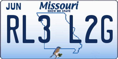 MO license plate RL3L2G