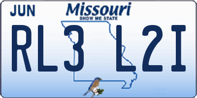 MO license plate RL3L2I
