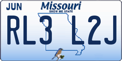 MO license plate RL3L2J