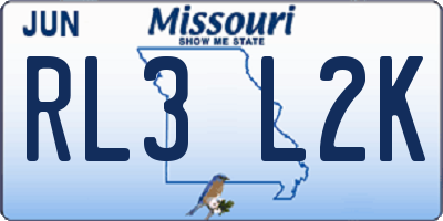 MO license plate RL3L2K
