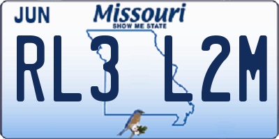 MO license plate RL3L2M