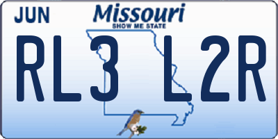 MO license plate RL3L2R