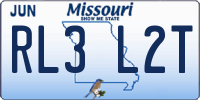 MO license plate RL3L2T