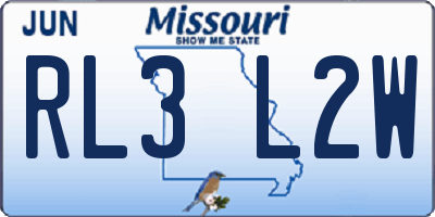 MO license plate RL3L2W