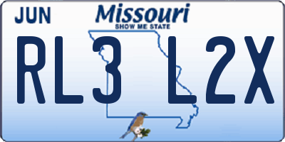 MO license plate RL3L2X