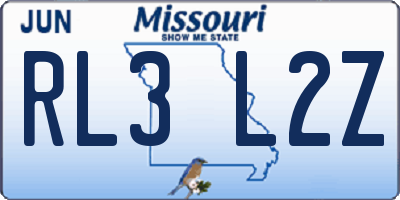 MO license plate RL3L2Z