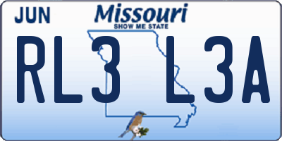 MO license plate RL3L3A