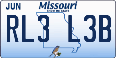 MO license plate RL3L3B