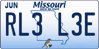 MO license plate RL3L3E