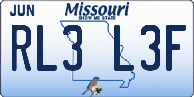 MO license plate RL3L3F
