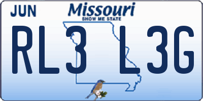 MO license plate RL3L3G
