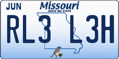 MO license plate RL3L3H