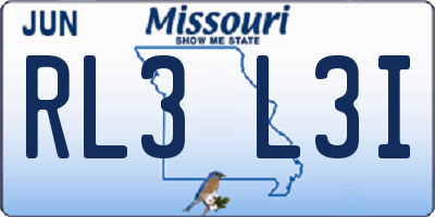 MO license plate RL3L3I